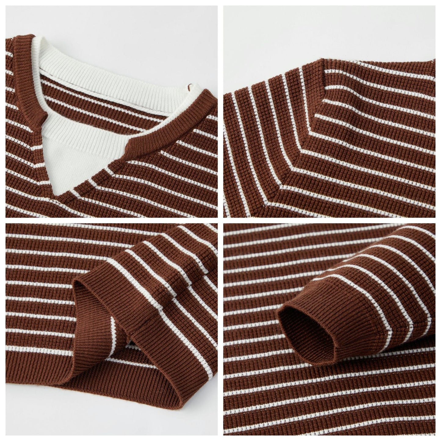 Herren Pullover V-Ausschnitt mit Feinstreifen Modern