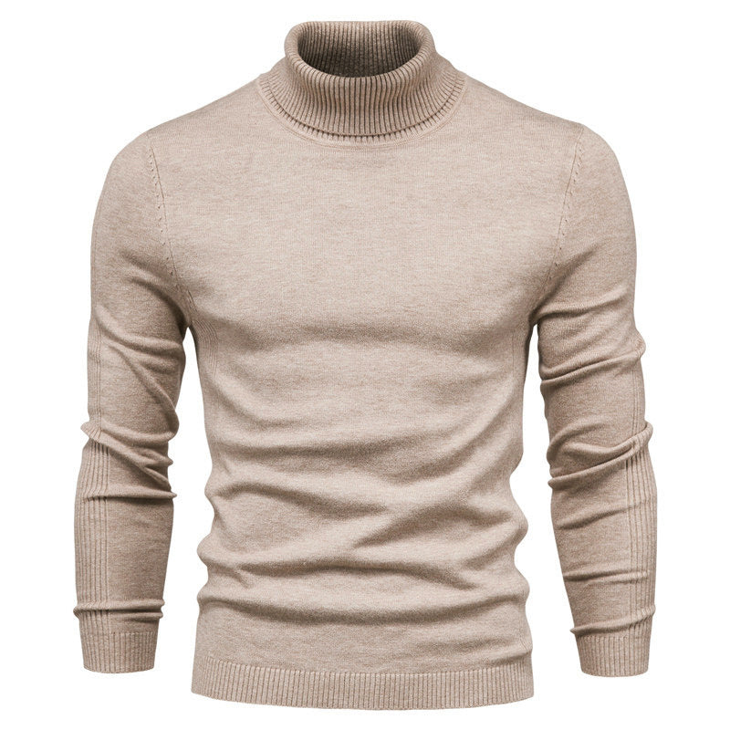 Herren Strickpullover Hochkragen Feinripp