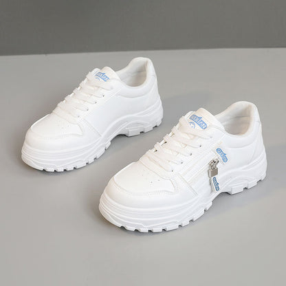 Damen Sneaker Chunky Rutschfest mit Reißverschluss