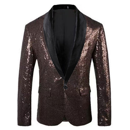 Herren Blazer Pailletten Elegant Glitzernd