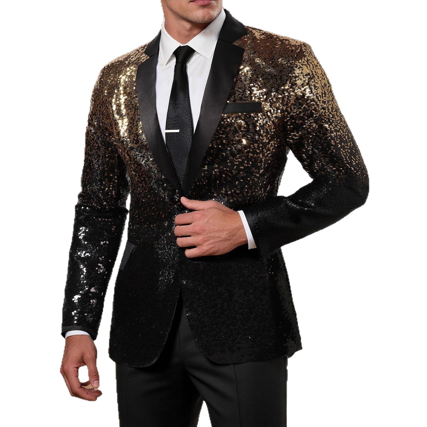 Glamour Blazer Herren Pailletten Jacke Elegant