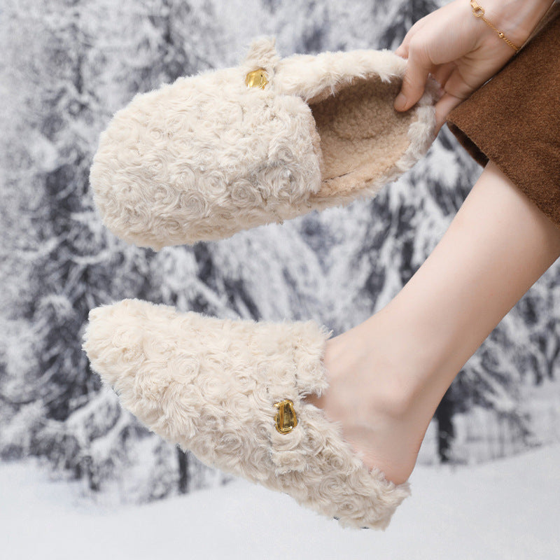 Damen Hausschuhe Flauschig Warm mit Weichem Futter