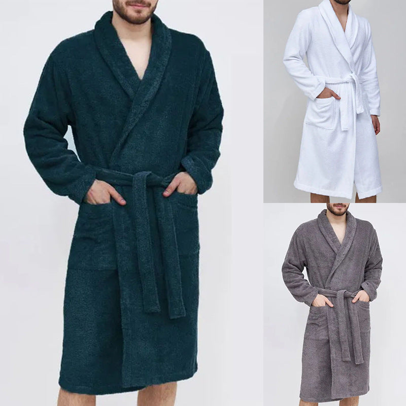 Herren Frottee Bademantel Weich mit Gürtel - BerlinGlamour