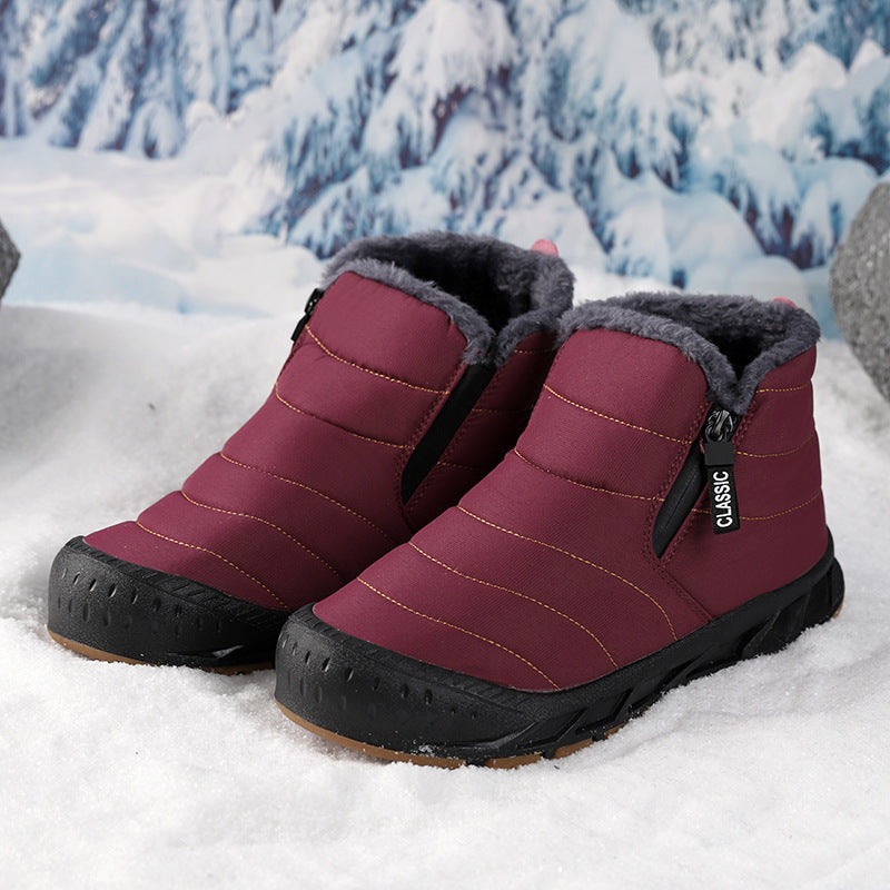 Damen Winterstiefel Gefüttert Rutschfest Mit Klettverschluss