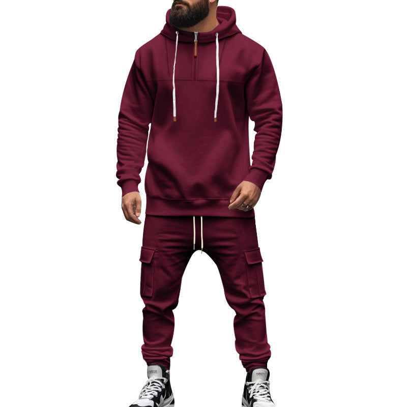 Herren Sportoutfit Sweatshirt und Cargo-Hose Set Sportlich Bequem