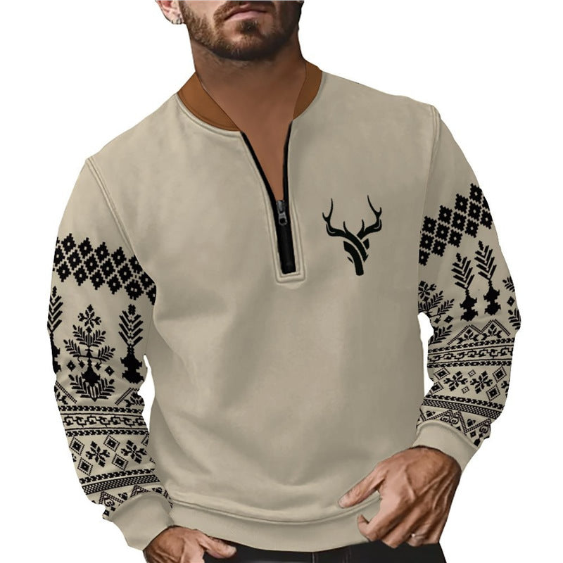 Herren Sweatshirt Reißverschluss Modern Sportlich - BerlinGlamour