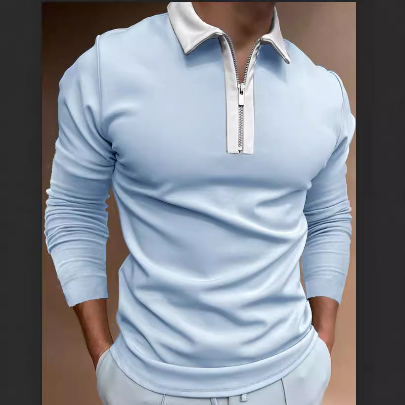 Herren Sweatshirt Stehkragen Modern Reißverschluss