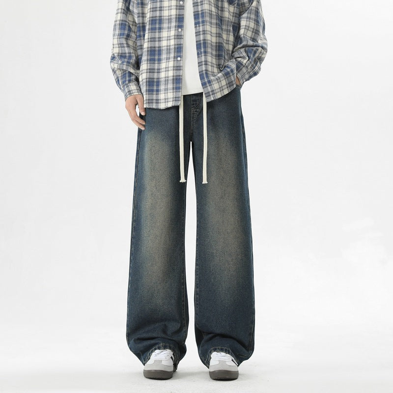 Herren Jeanshose Oversized Mit Verstellbarem Bund