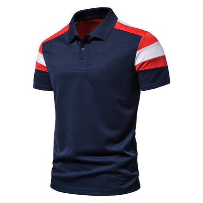 Herren Poloshirt Farbblock Modern Atmungsaktiv