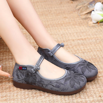Damen Ballerinas Bequem Floral Elegant