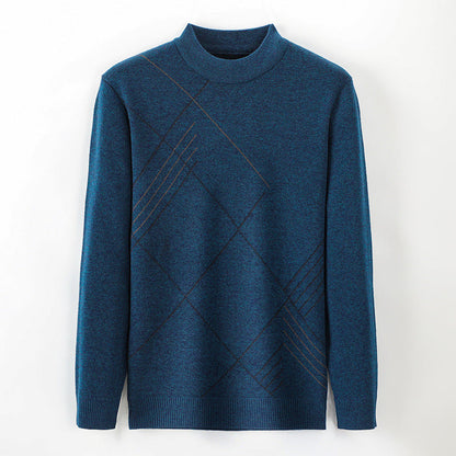 Herren Rollkragenpullover Fein Karomuster Modern