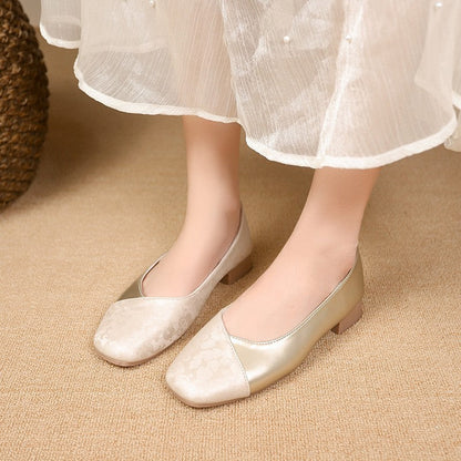Damen Ballerinas Elegant Metallic Floral Design