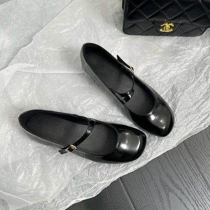 Damen Ballerinas Elegante Mary Jane Schuhe Mit Riemenverschluss