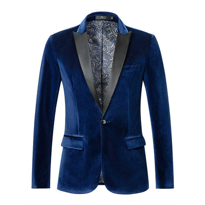 Eleganter Herren Blazer Samt Schwarzer Luxus Anzug