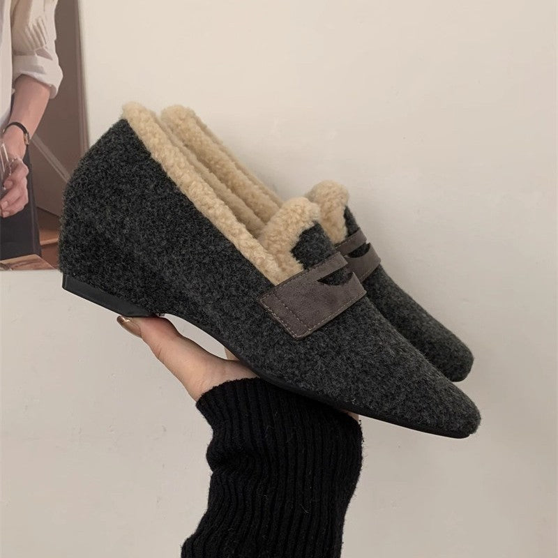 Damen Mokassins Flauschig Warme Innensohle Modisch