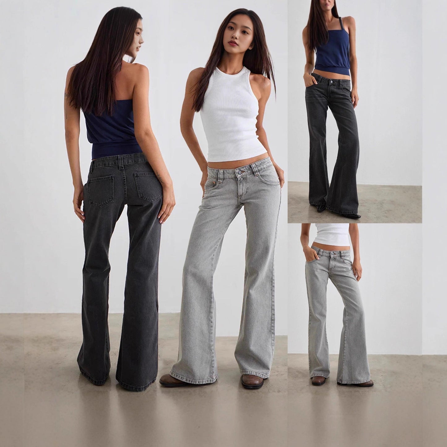 Damen Schlagjeans Hochwerder mit Weitem Bein - BerlinGlamour