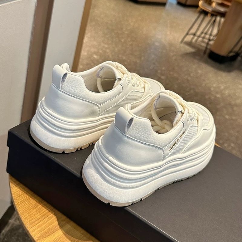 Damen Sneaker Plattform Dickes Sohle Atmungsaktiv