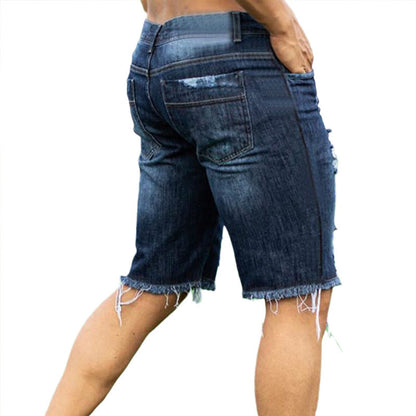 Herren Shorts Destroyed Jeans Ripped Shorts Franser Saum