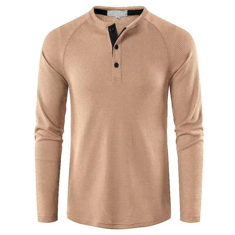 Herren Hemd Langarm Elegantes Design Stehkragen