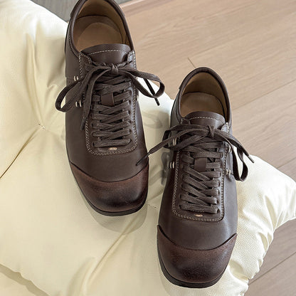 Damen Leder Schnürschuhe Elegante Mode Schuhe Frauen