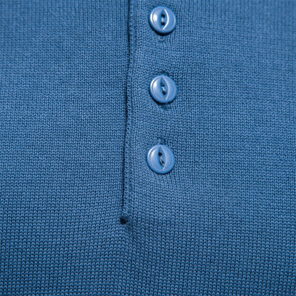 Strickpullover Herren Modern Henley Ausschnitt Feinripp