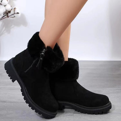 Damen Winterstiefel Gefüttert Warm mit Kunstfell und Rutschfesten Sohlen