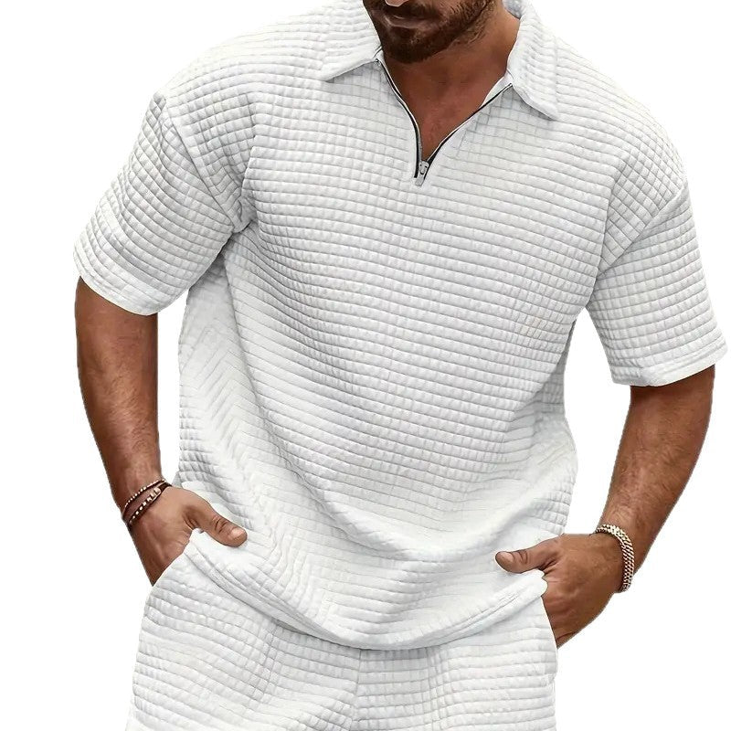 Herren Polo Kurzarm mit Reißverschluss Modern Style