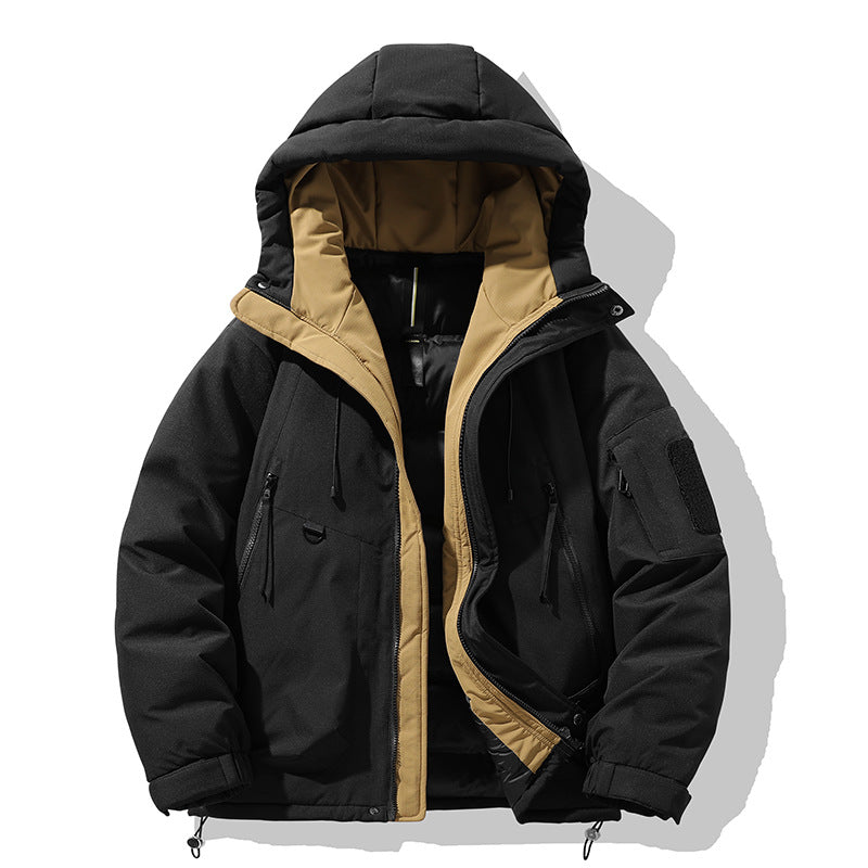 Herren Outdoorjacke Isoliert Wasserdicht mit Kapuze und Taschen