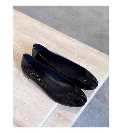Damen Ballerinas Elegante Lack Schuhe Modern