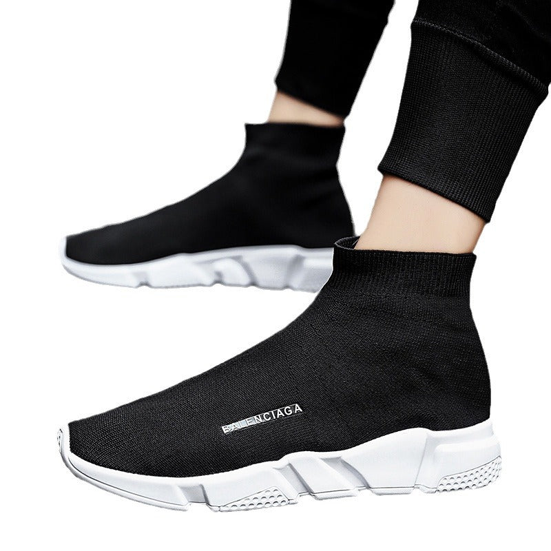 Damen Sneaker Slip-On Hoch Strick Bequem Mode