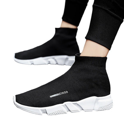 Damen Sneaker Slip-On Hoch Strick Bequem Mode
