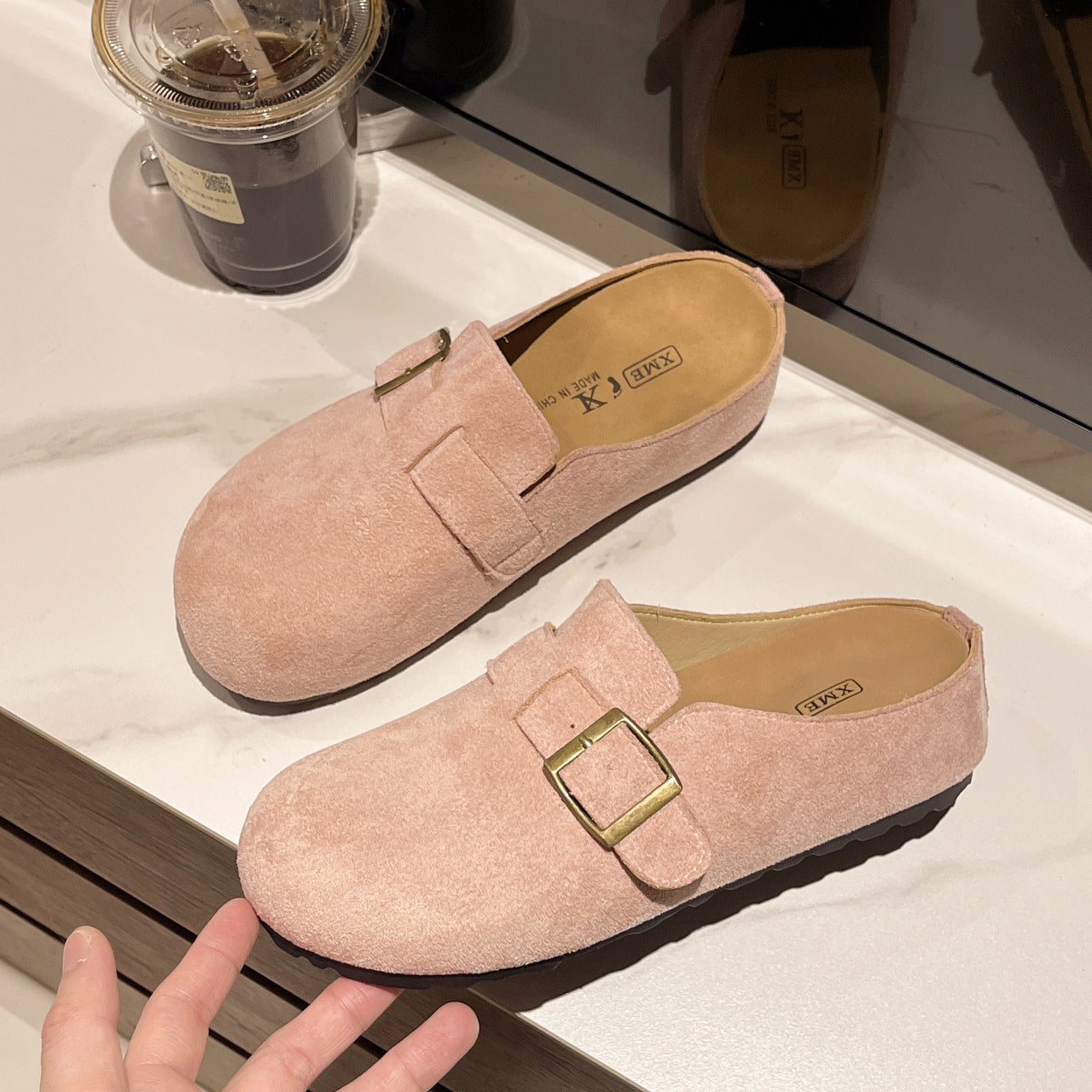 Damen Slipper mit Schnallenverschluss Komfortabel Elegante Mode