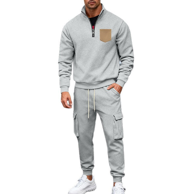 Herren Sportanzug Modern Sportlich Grau