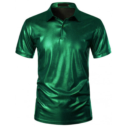 Herren Polohemd Glänzend Hochwertig Modern