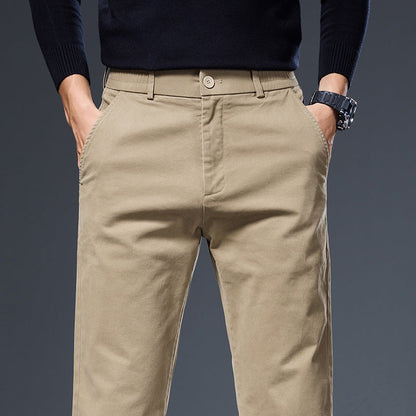 Herren Chinos Bequem Elastisch Slim Fit