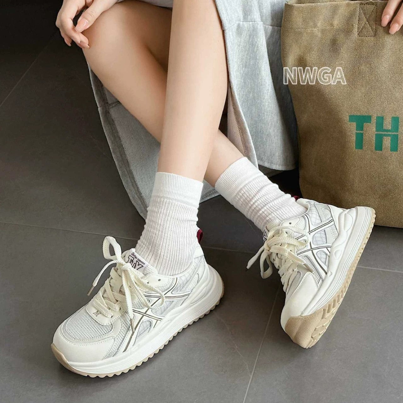 Damen Sneaker Atmungsaktiv Mesh Laufschuhe Mit Dämpfung