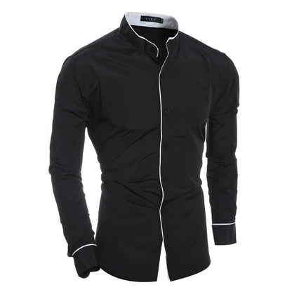 Herren Slim Fit Hemd Modern mit Kontrastdetails