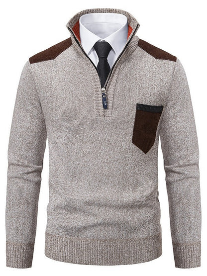 Herren Pullover Modern Kurz Reißverschluss Elegantes Design - BerlinGlamour