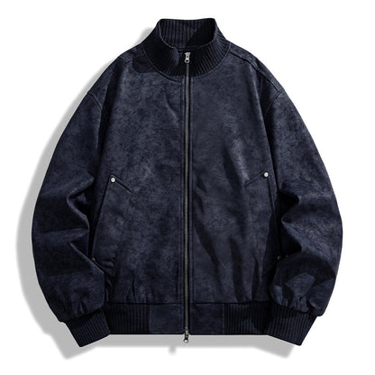 Herren Bomberjacke Modern Stylish mit Nappaleder Optik