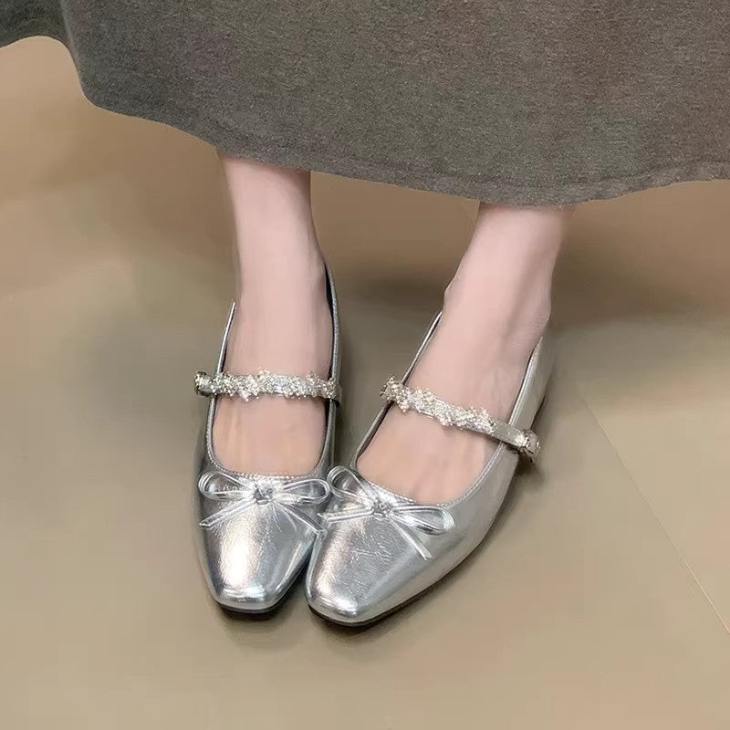 Damen Ballerinas Schimmernd Elegantes Design Spitze