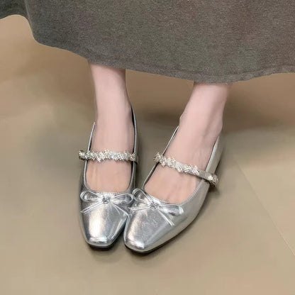 Damen Ballerinas Schimmernd Elegantes Design Spitze
