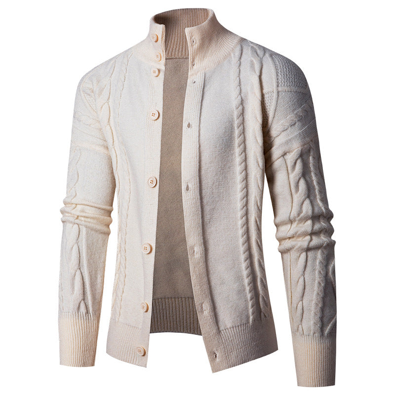 Herren Strickjacke Kabelmuster Elegant Modern