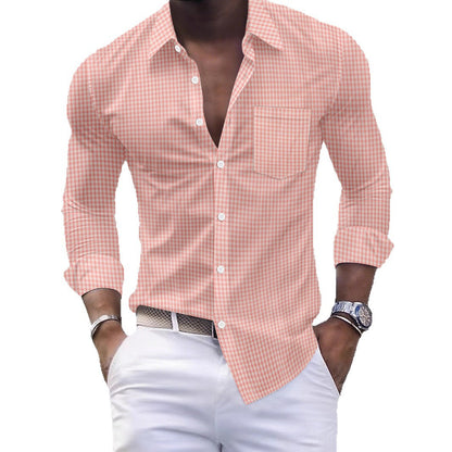 Herren Langarmhemd Checkmuster Modern Urban