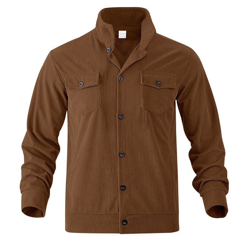 Herren Kordjacke Lässig mit Brusttaschen Modern