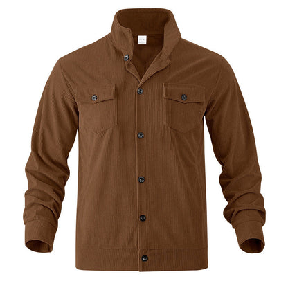 Herren Kordjacke Lässig mit Brusttaschen Modern