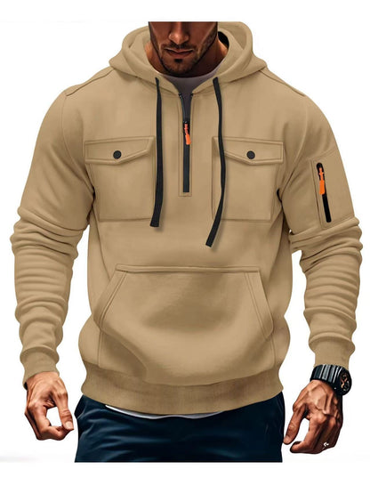 Herren Hoodie Funktionsjacke Mit Taschen Sportlich Modern