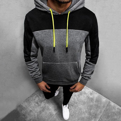 Herren Kapuzenpullover Modern Kontrast Einsätze Trendy - BerlinGlamour