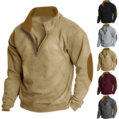 Herren Sweatshirt Modern mit Reißverschluss und Struktur Berlin Style - BerlinGlamour