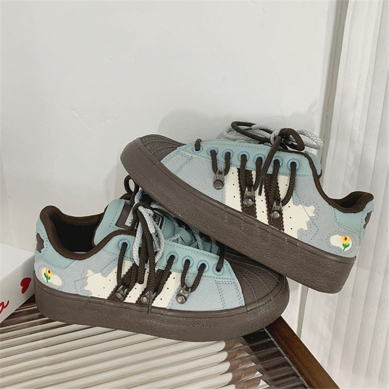 Damen Sneaker Sportlich Bequem Schnürschuhe