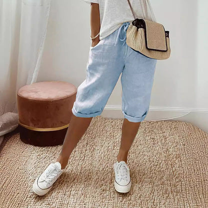 Luftige Damen Shorts Leinen Sommer